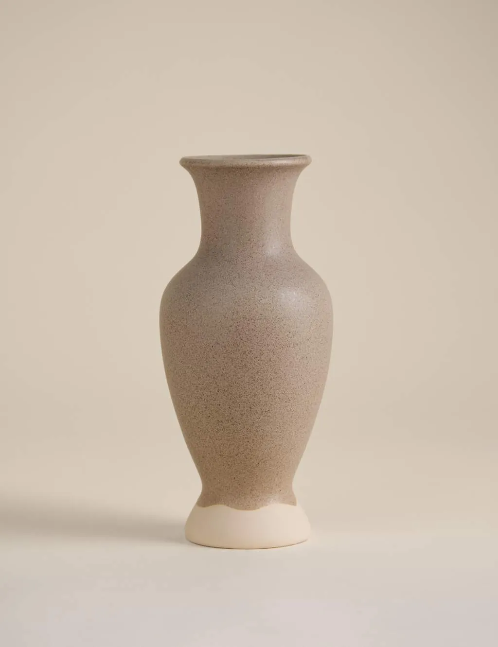 M&S Shaped Dipped Ceramic Vase Soft White