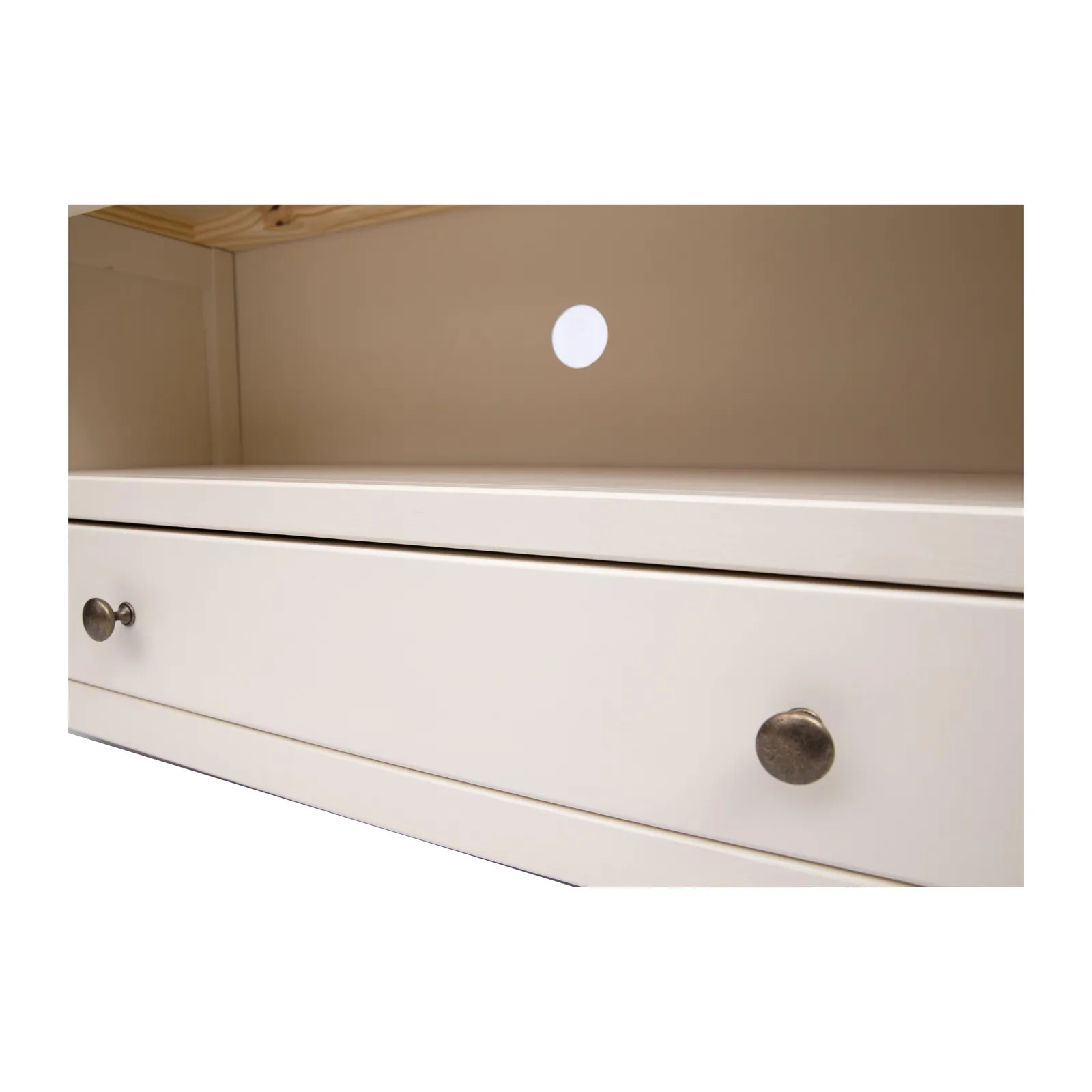 Cabinet Bits Maggiori Off-White 1 Drawer TV Cabinet Brass Knob 5