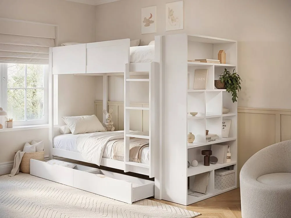 Flair Ruby Wooden Bunk Bed with Storage in White 2