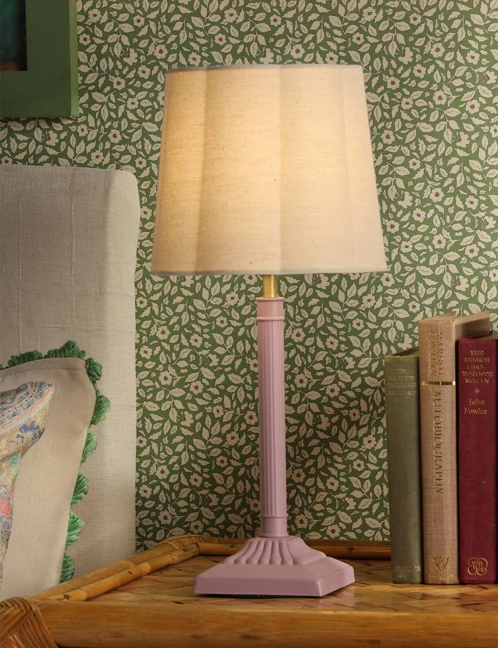 Joules Home Lighting Buscot Metal Scallop Shade Table Lamp Pink
