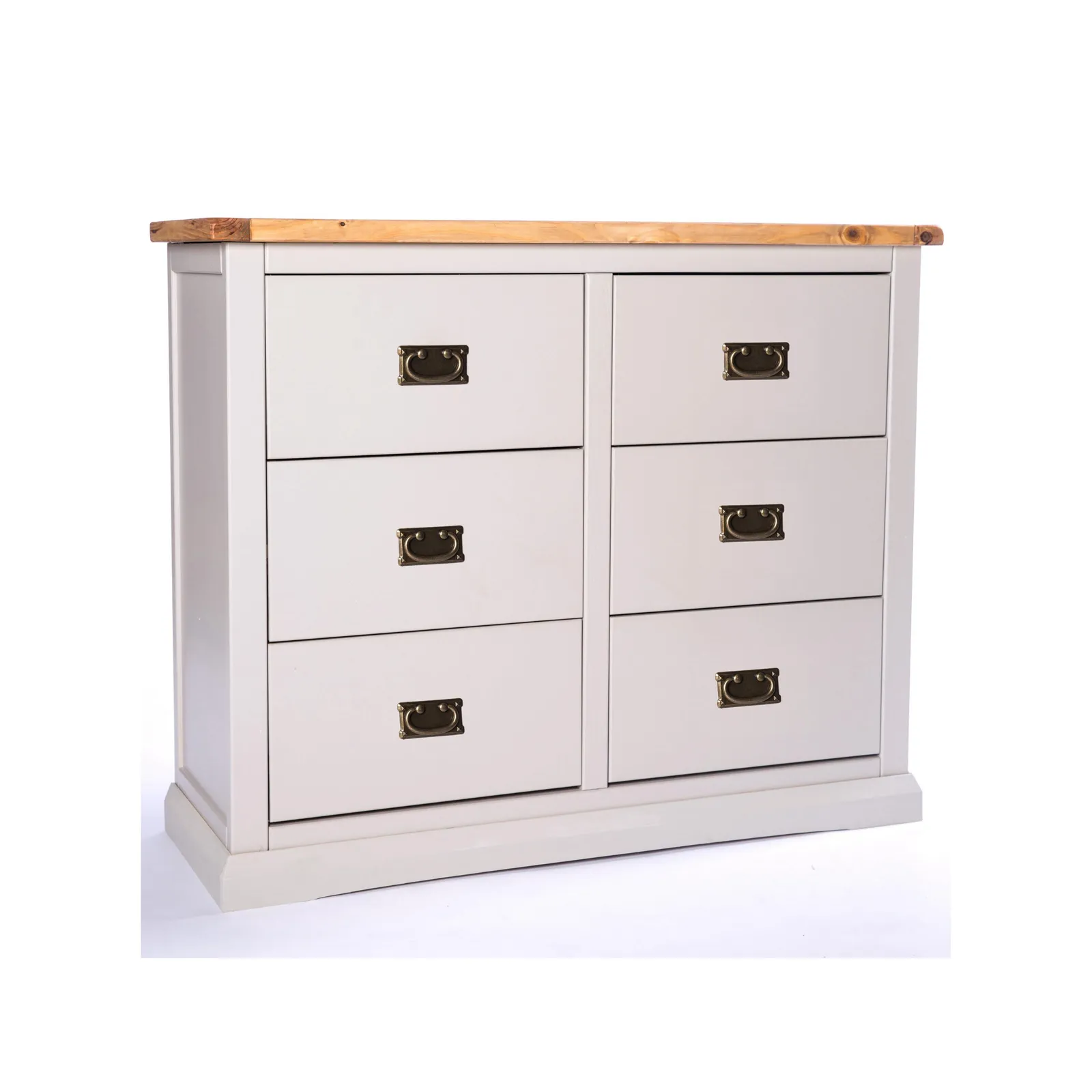 Cabinet Bits Loreo 6 Drawer Chest of Drawers Bras Drop Handle in Light Grey 2