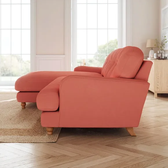 Martha Matte Plush Velvet Corner Chaise Sofa 2