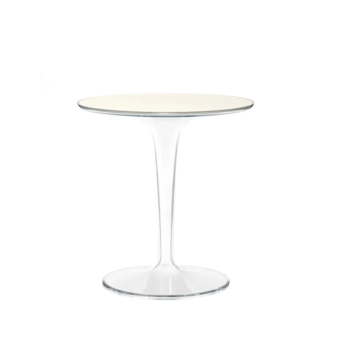 Kartell Tip Top Side Table Transparent Base White Top