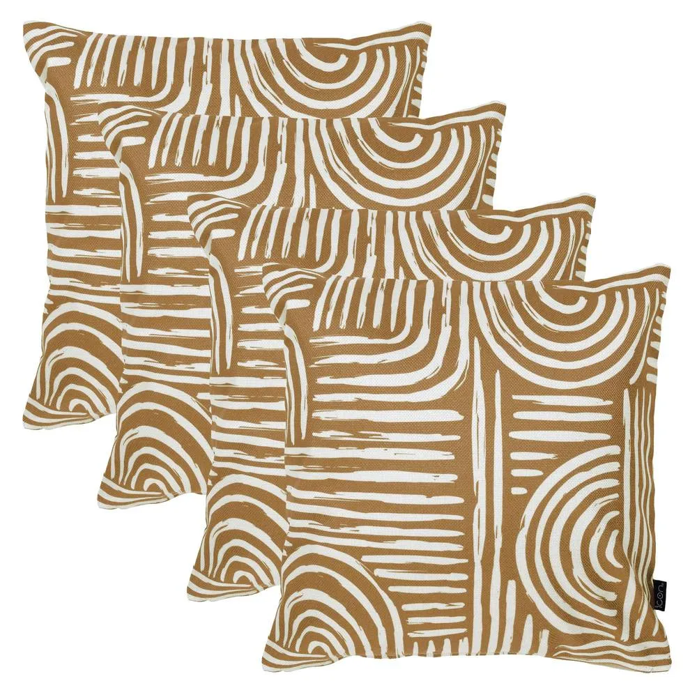 icon 4 Pack Cushion 43x43 Kyoto Fabric - Curve in Gold