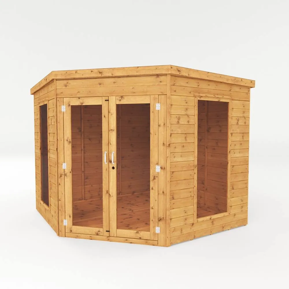 Mercia 8 x 8 Feet Premium Corner Summerhouse - L254 x W254.1 x H212.2 cm in Brown 2