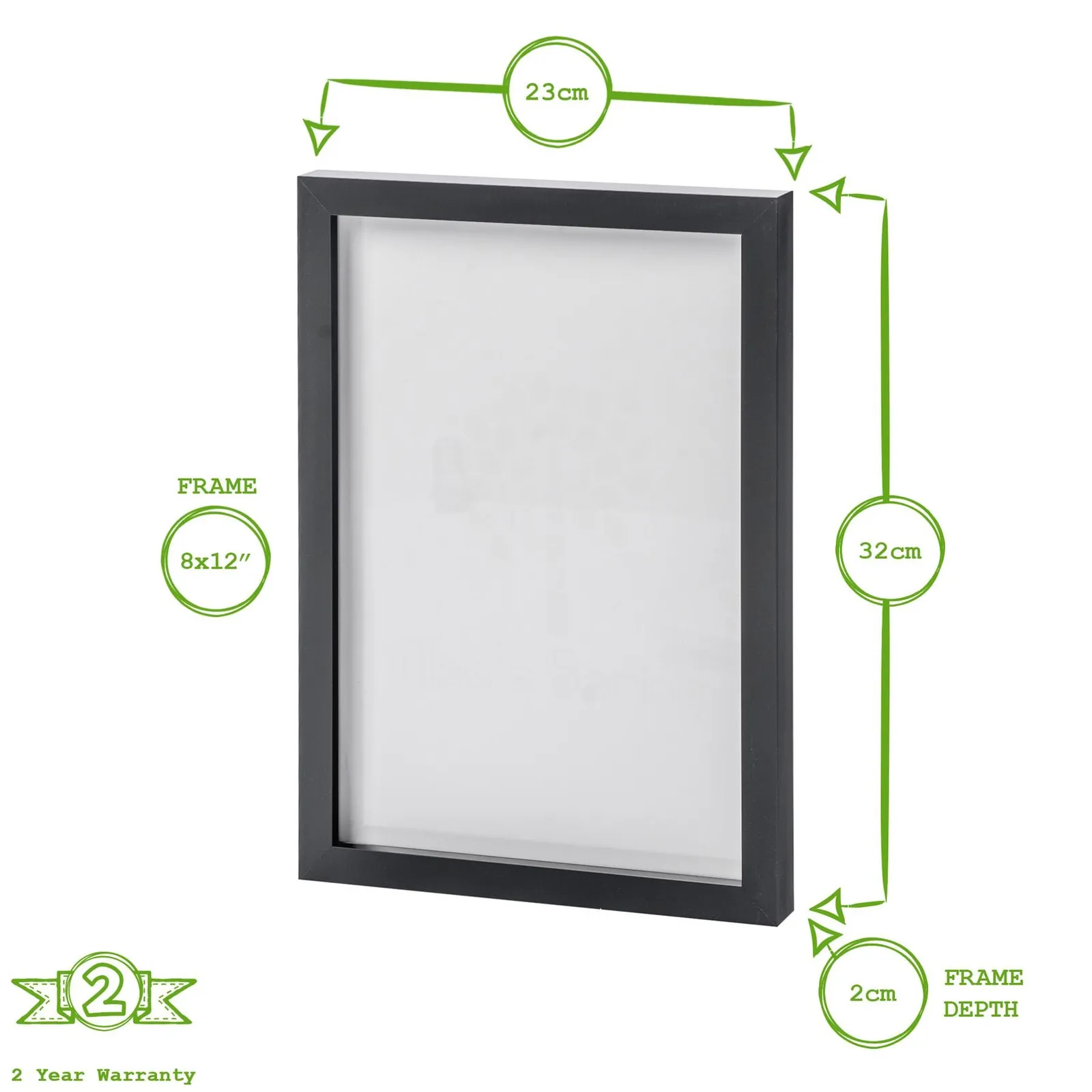 Nicola Spring Photo Frames - A4 (8" x 12") - Pack of 2 in Black 3
