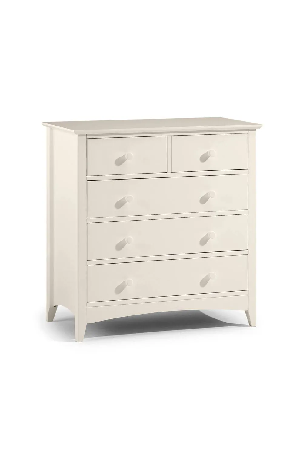Julian Bowen Cameo 5 Drawer Chest (3+2) in Warm White 3