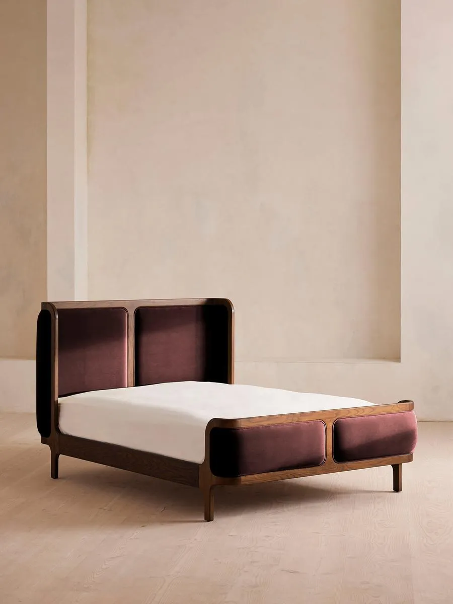 Belsa Bed, Emperor, Velvet, Aubergine