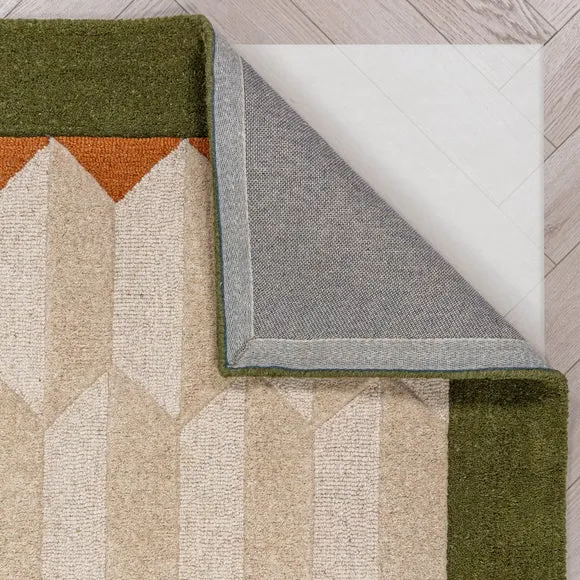 Mara Chevron Border Wool Rug 3