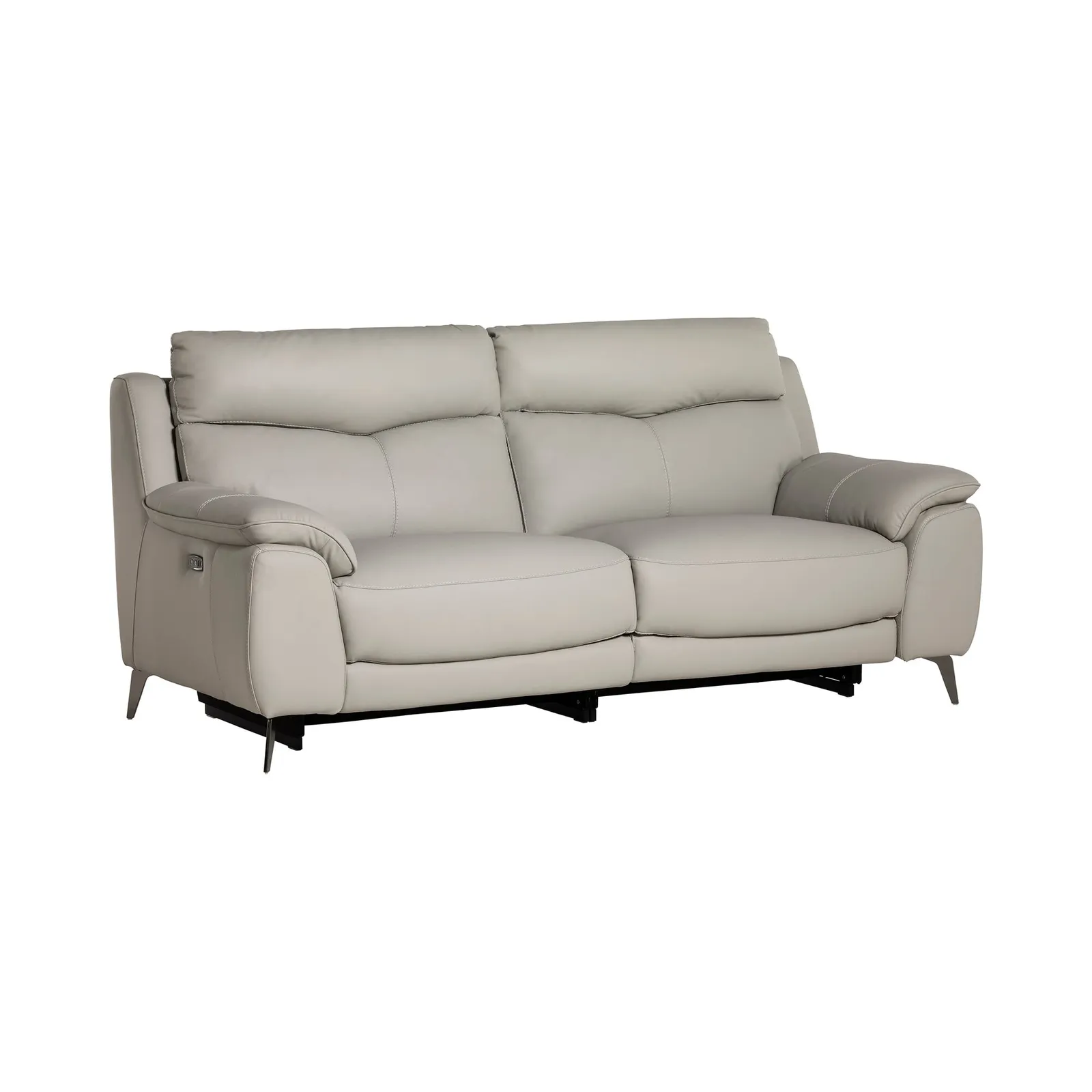 Fiore 2.5 Seater Recliner Sofa with 2 Power Recliners, Grey Leather | Barker & Stonehouse 2