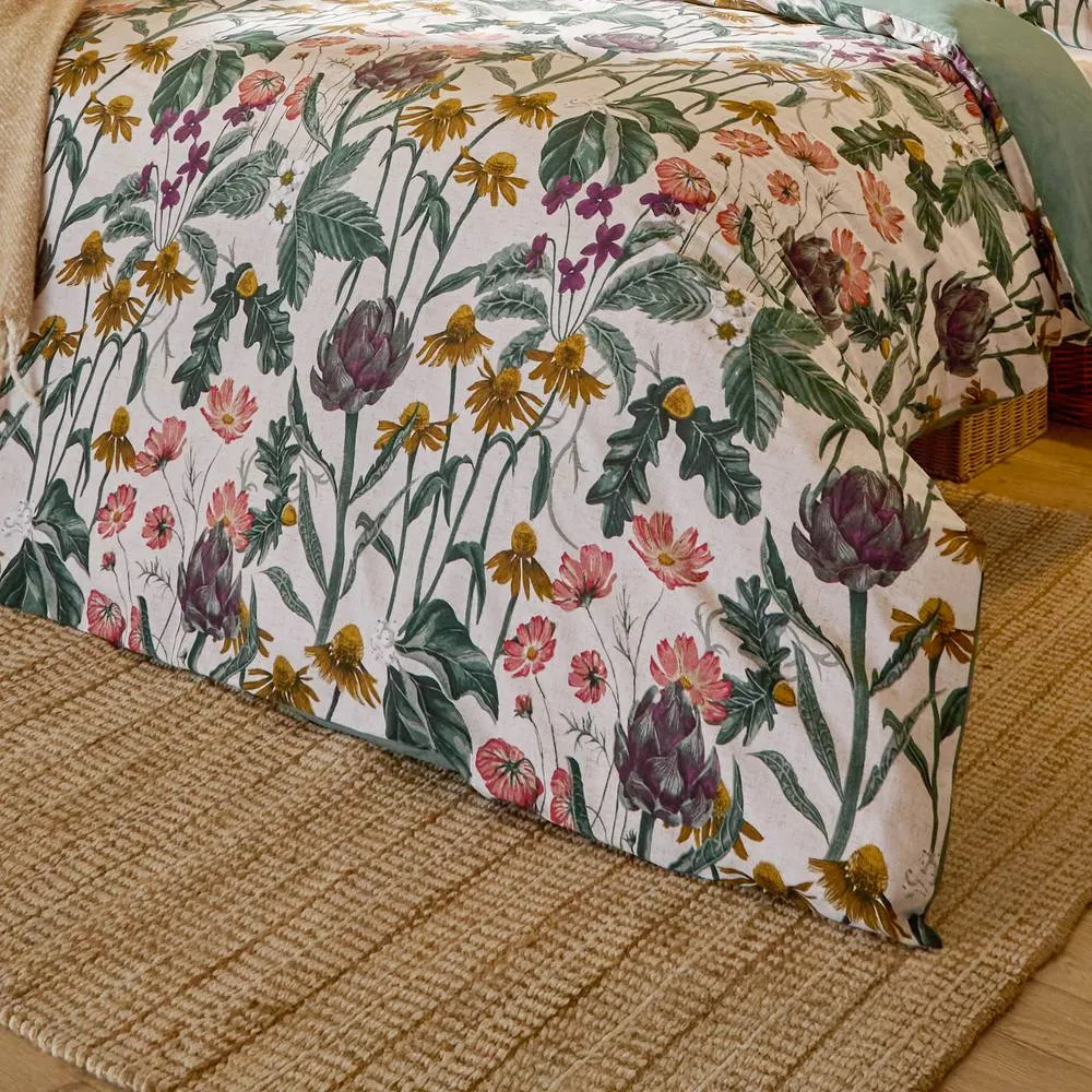 Wylder Florapedia Printed Floral Duvet Cover Set in White 3