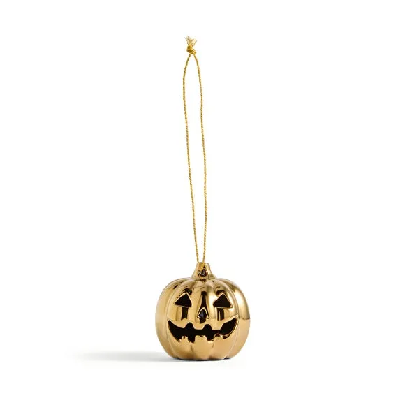 Gold Pumpkin Single Ceramic Hanging Decoration 3