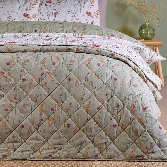 Catherine Lansfield Grasmere Brushed Floral Bedspread 3