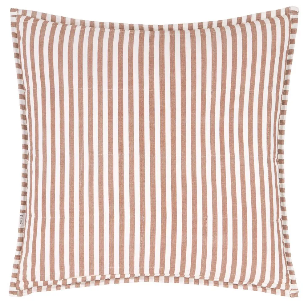 Yard Hebden Striped 100% Cotton Cushion in Tan 4