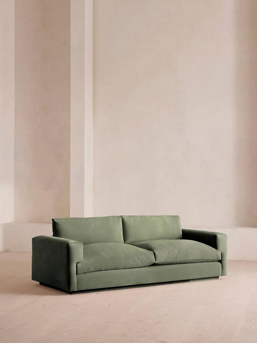 Mossley Three Seater Sofa, Velvet, Seafoam