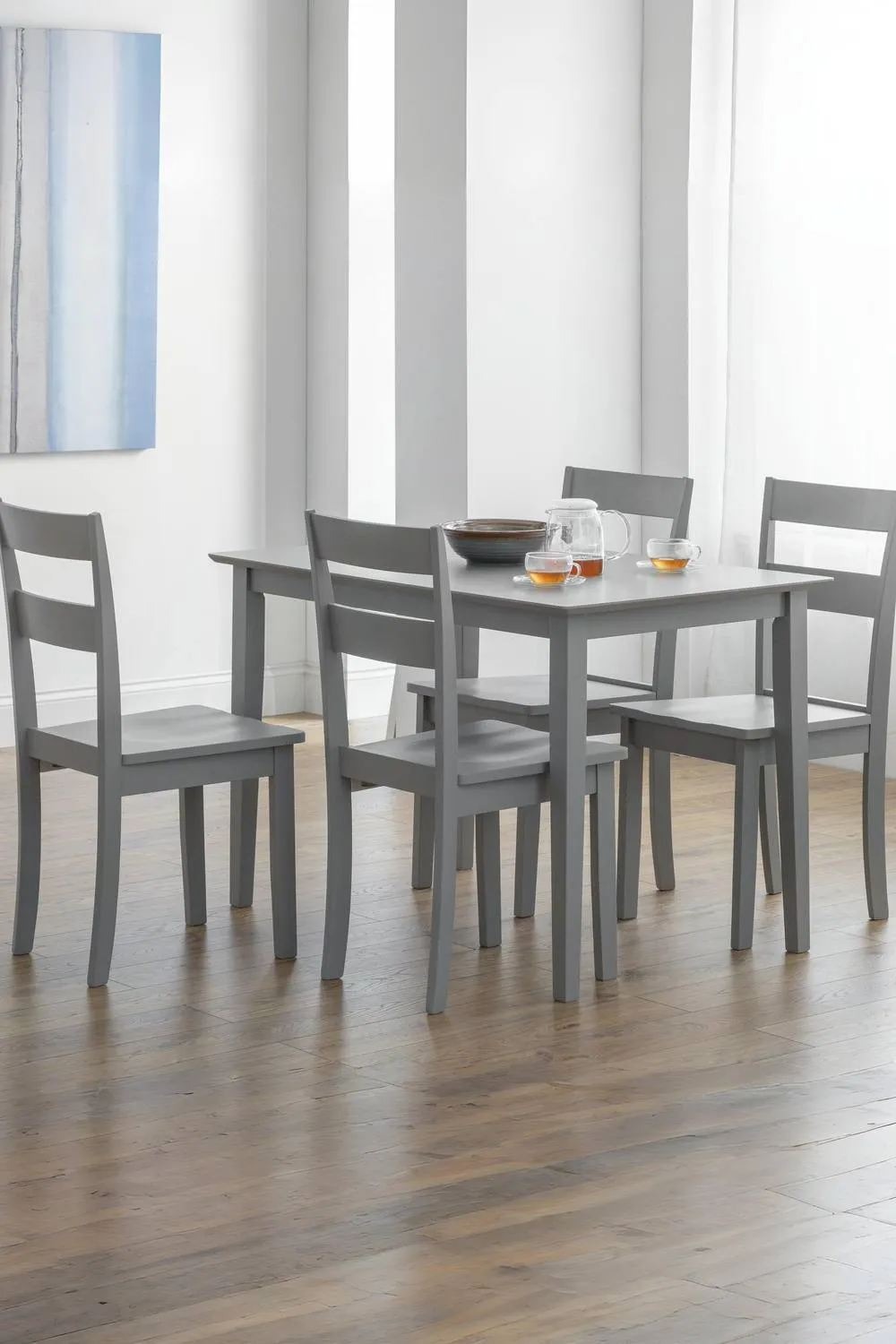 Julian Bowen Kobe Rectangular 4 Seater Dining Table in Grey 3