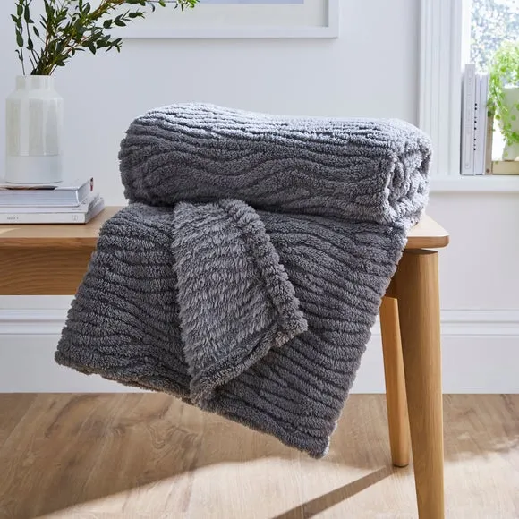 Henwood Textured Fleece Throw Blanket 130cm x 170cm