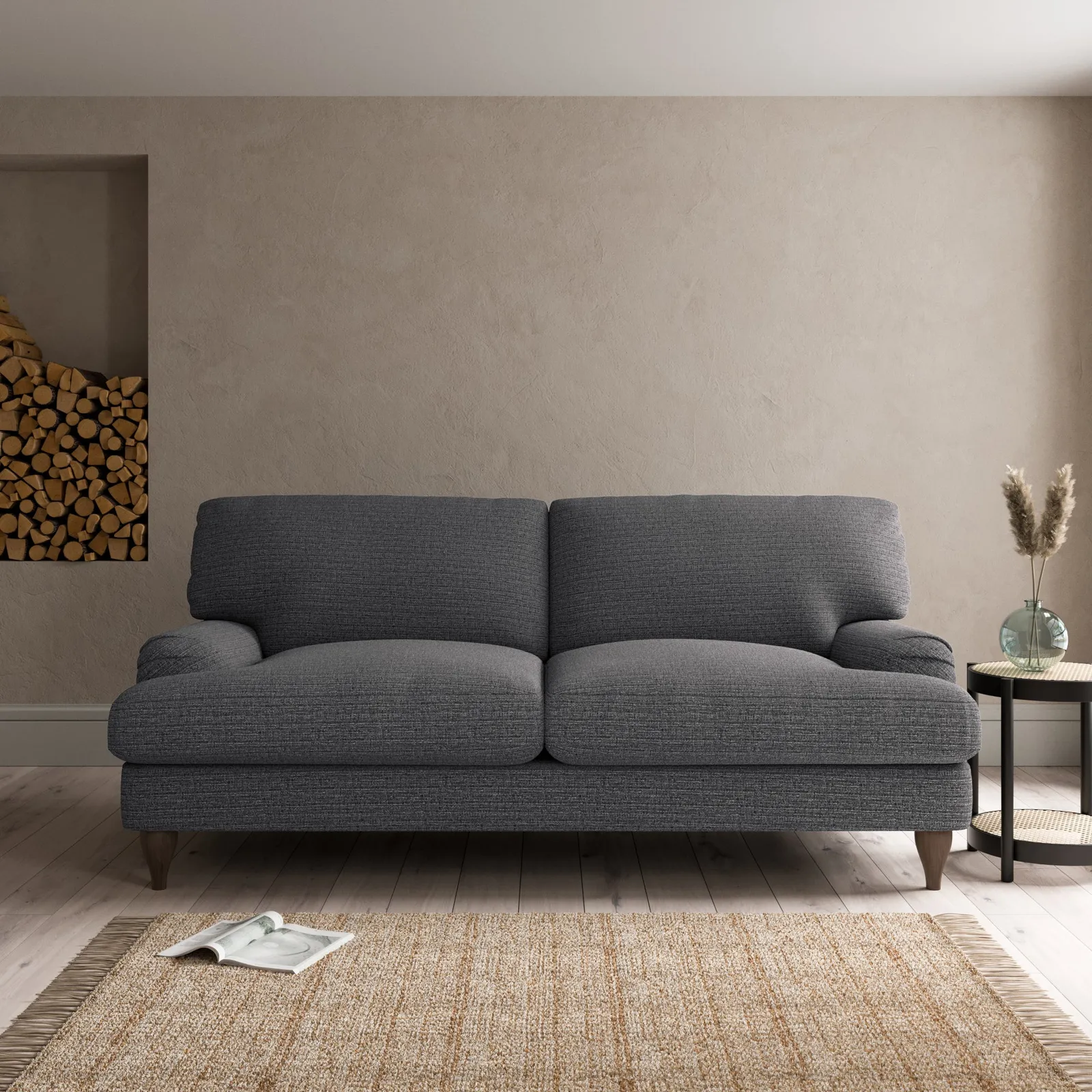 Darwin Textured Weave 3 Seater Sofa Textured Weave Graphite