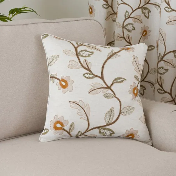 Brookland Couched Floral Square Cushion