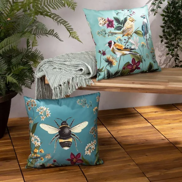 Wylder Nature Midnight Garden Birds Outdoor Cushion 5