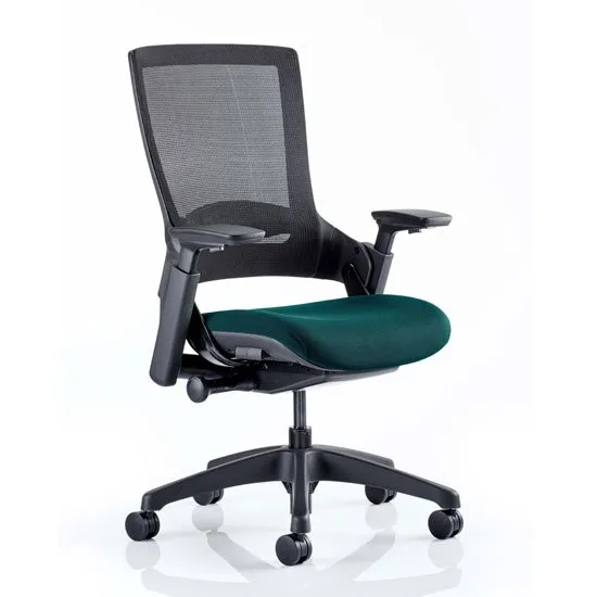 Molet Black Back Office Chair With Maringa Teal Seat