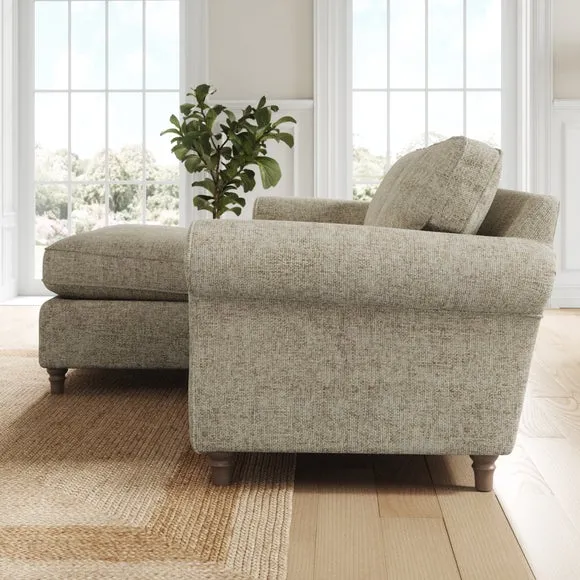 Flori Chunky Chenille Corner Chaise Sofa 2