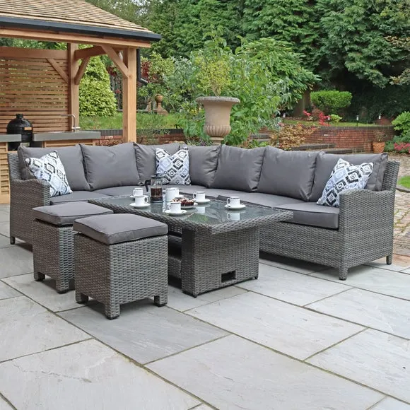 Paris 7 Seater Corner Adjustable Dining Set 3
