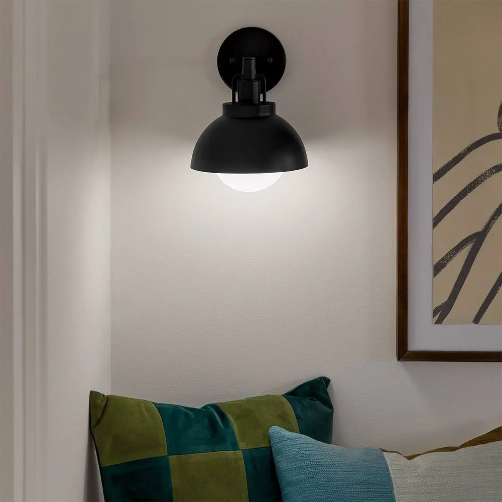 Netlighting Kichler Niva Dome Wall Lamp Contemporary Black 1x E27 3