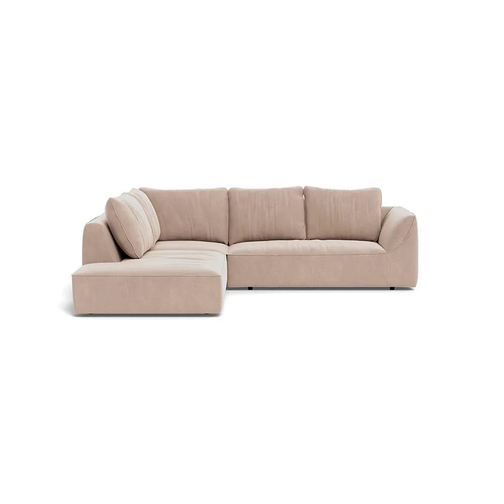 Heal's Morven Left Hand Facing Large Corner Sofa Smart Velvet Pebble 1
