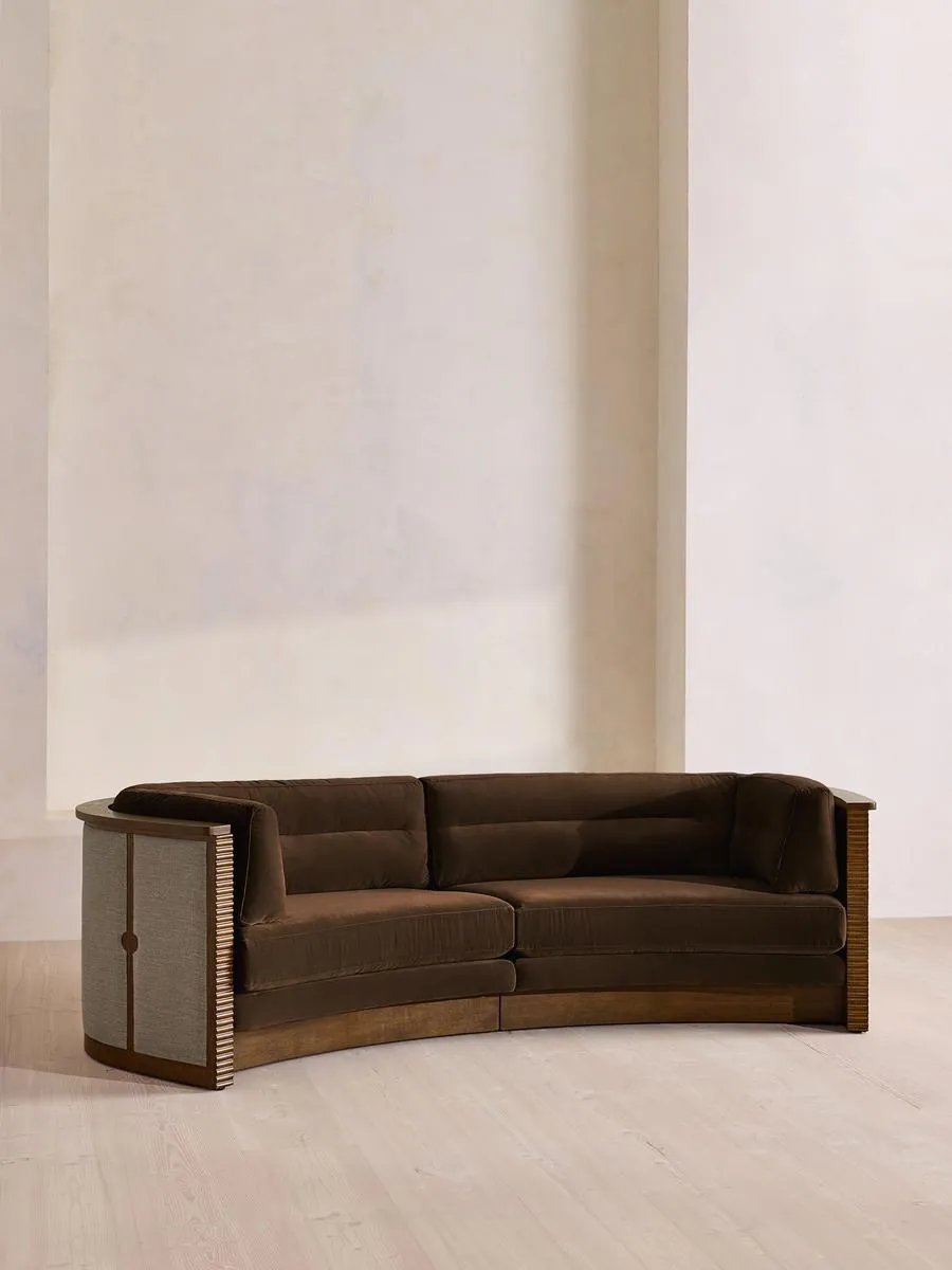Belmont Sofa, Three Seater, Velvet, Chocolate
