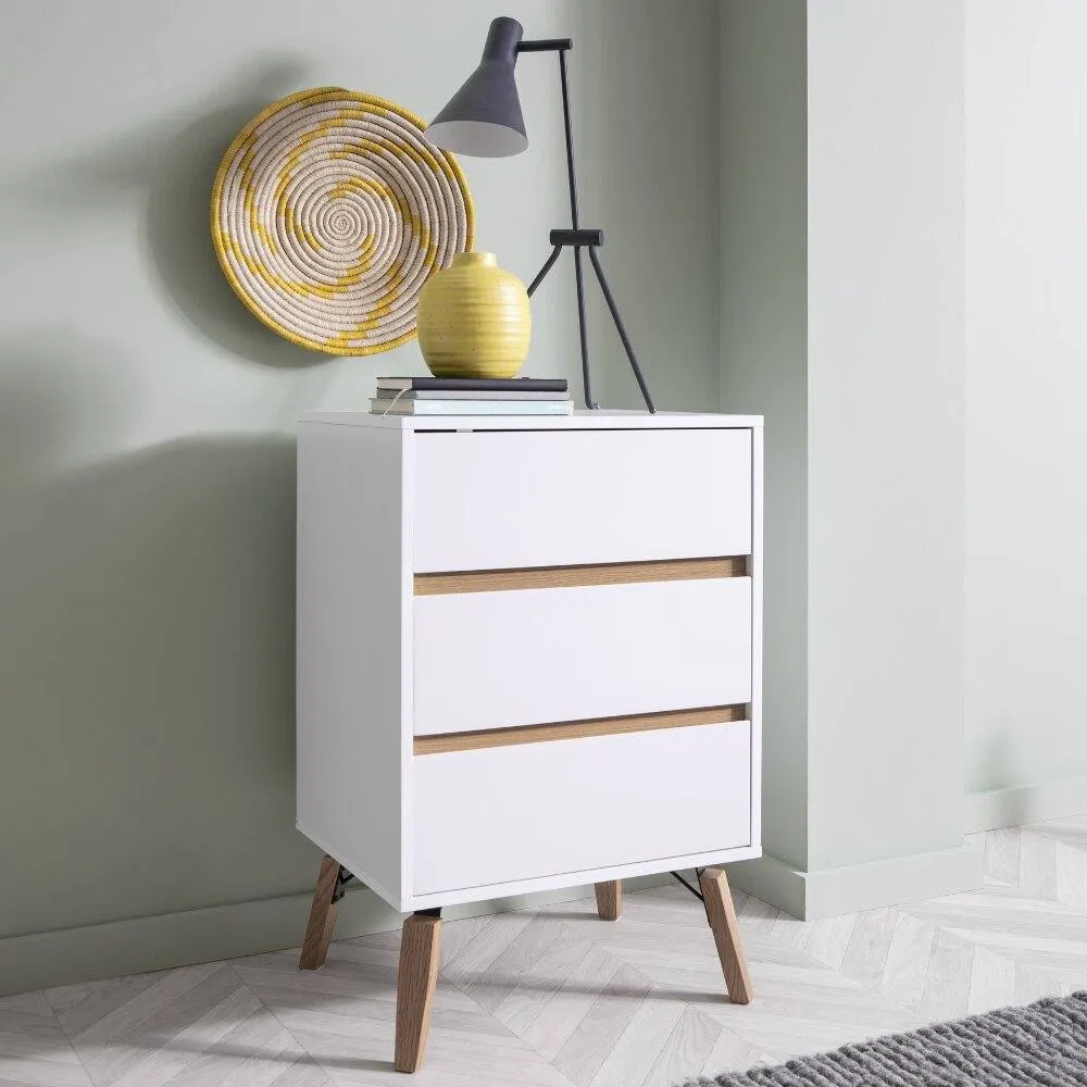 Nöa and Nani Otto Chest of Drawers Tall 3 Drawer in White
