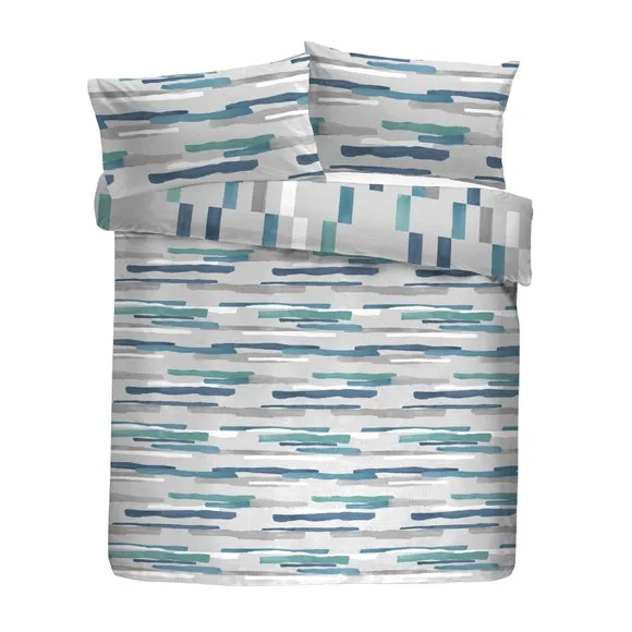Clifton Duvet Cover and Pillowcase Set Teal 3
