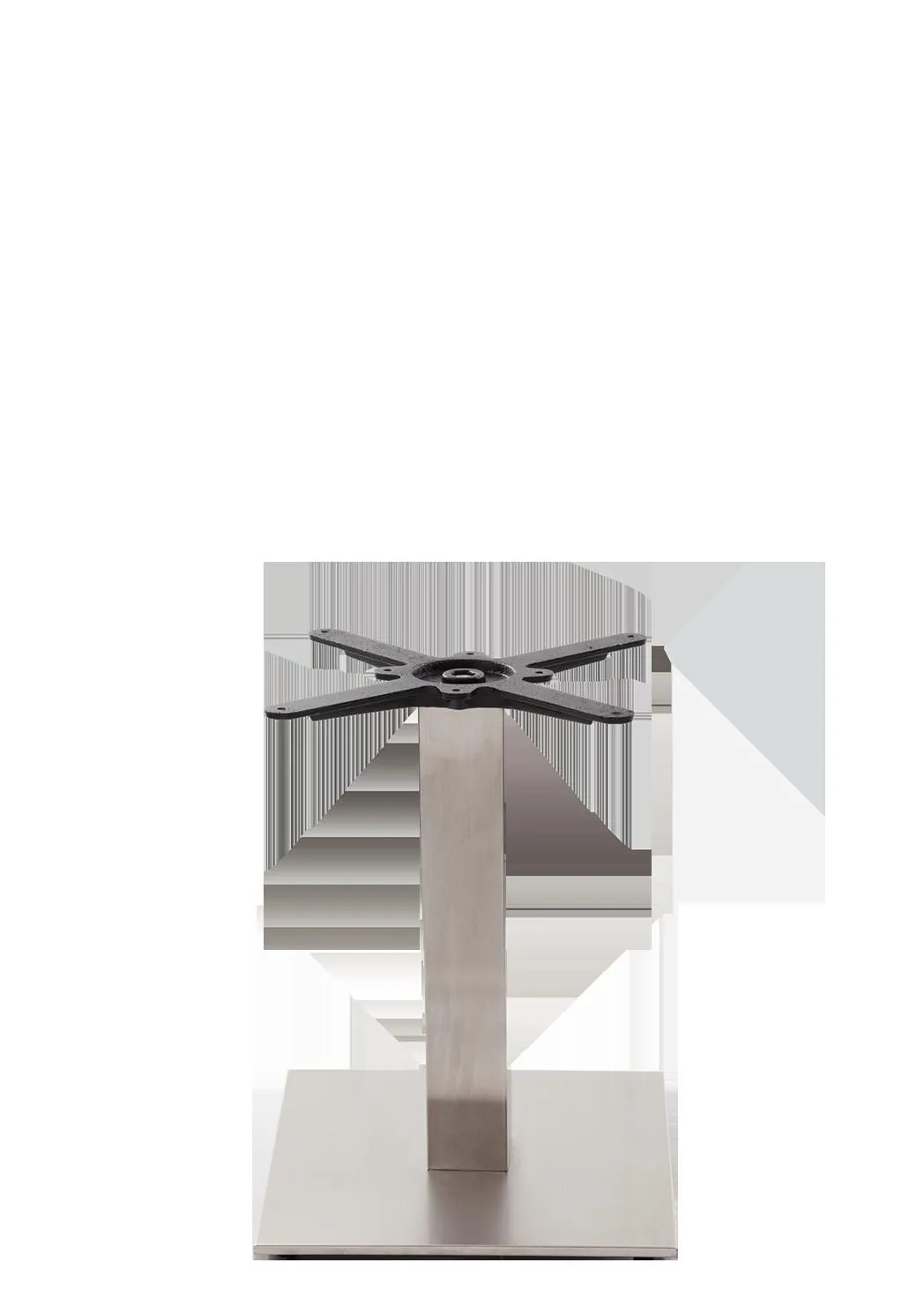 netfurniture Square Stainless Steel Table Base - Medium - Coffee Height - 480 Mm in Silver