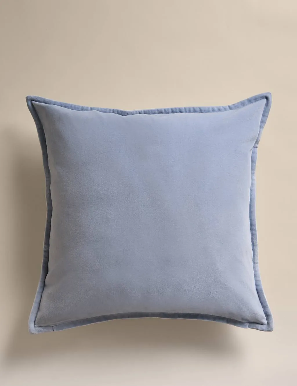 M&S Pure Cotton Velvet Cushion Dusty Blue