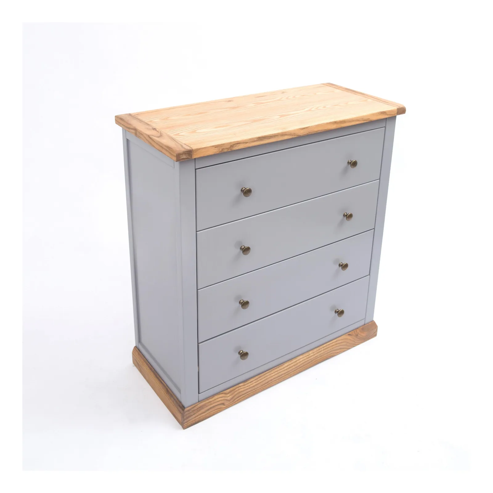 Cabinet Bits Bicarri 4 Drawer Chest of Drawers Brass Knob in Grey 3