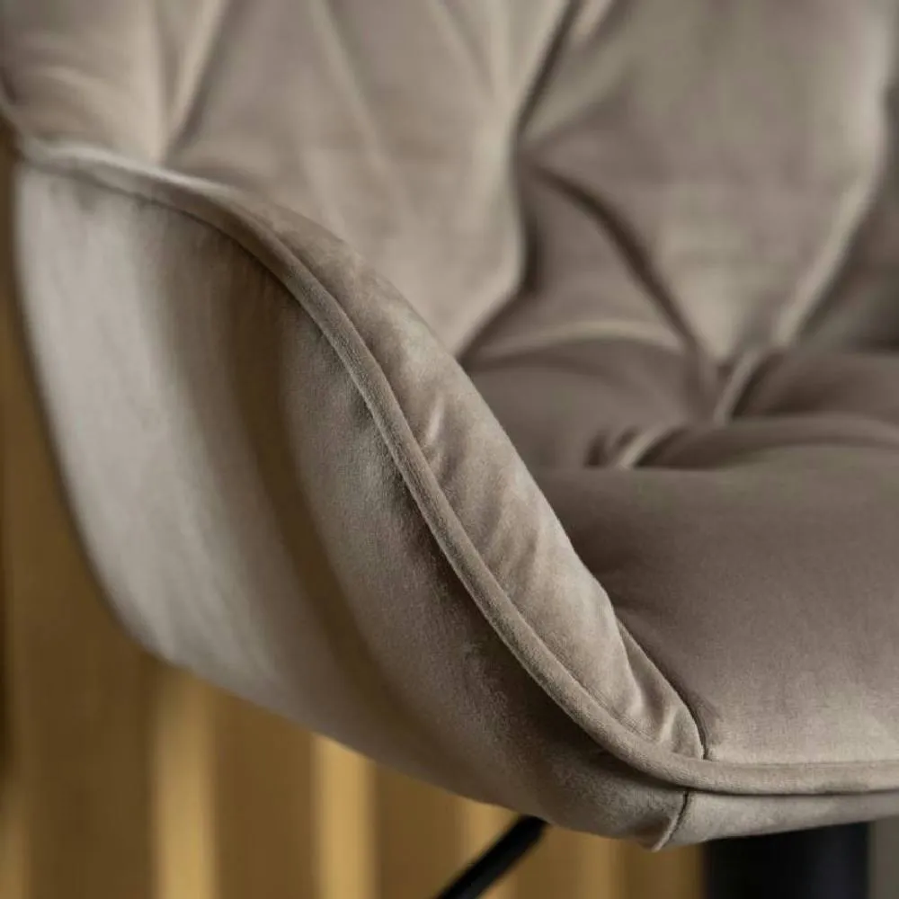 netfurniture Camden Swivel Bar Stool in Beige Velvet Set of 2 5