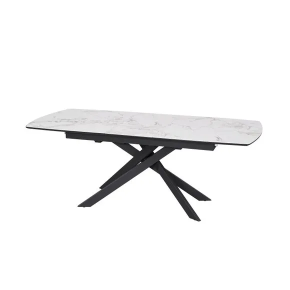 Indus Valley Aura Extending Dining Table With 6 Aura Chairs 6