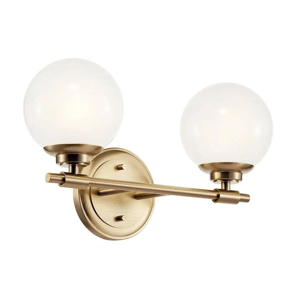 Netlighting Kichler Benno Bathroom Wall Lamp Champagne Bronze 3000K IP44 2x G9
