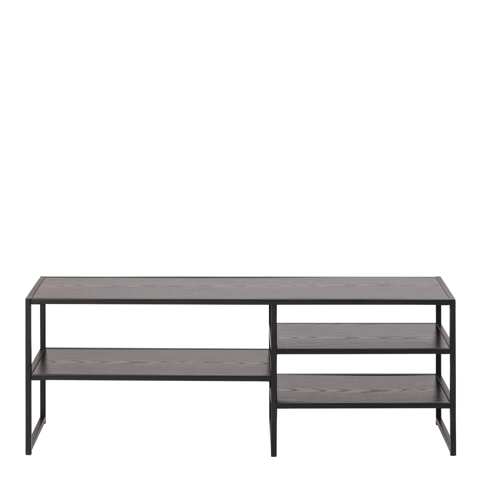 Furniture To Go Seaford Black Metal Open TV Unit with 3 Black Shelves 2