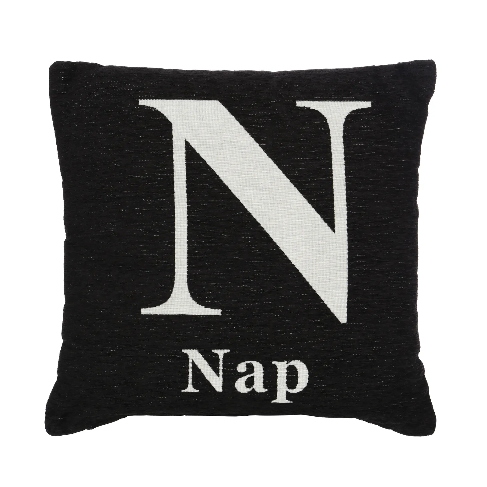 Orsina Nap Words Black Cushion