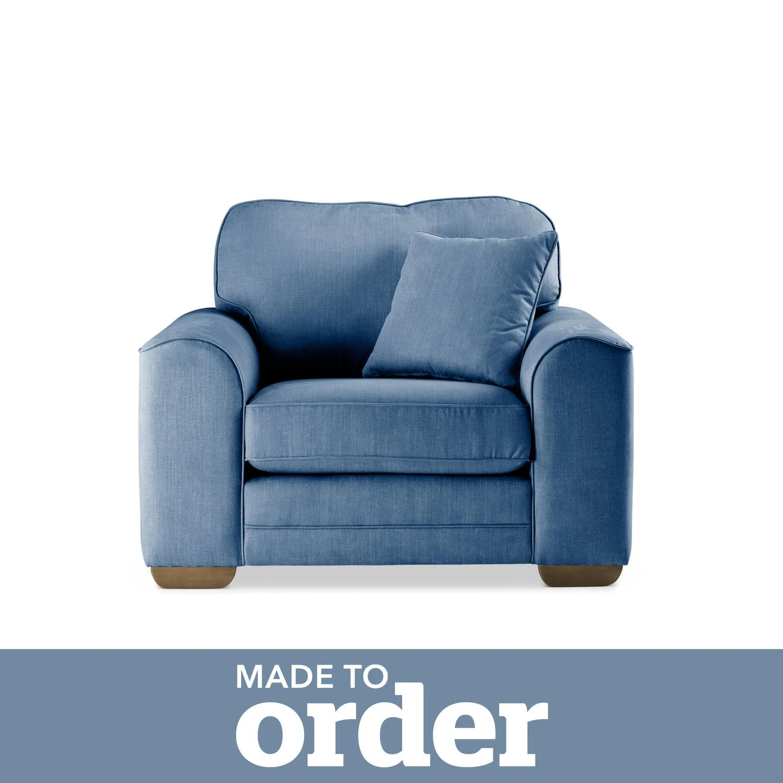 Morello Armchair Brushed Plain Fabric Blue