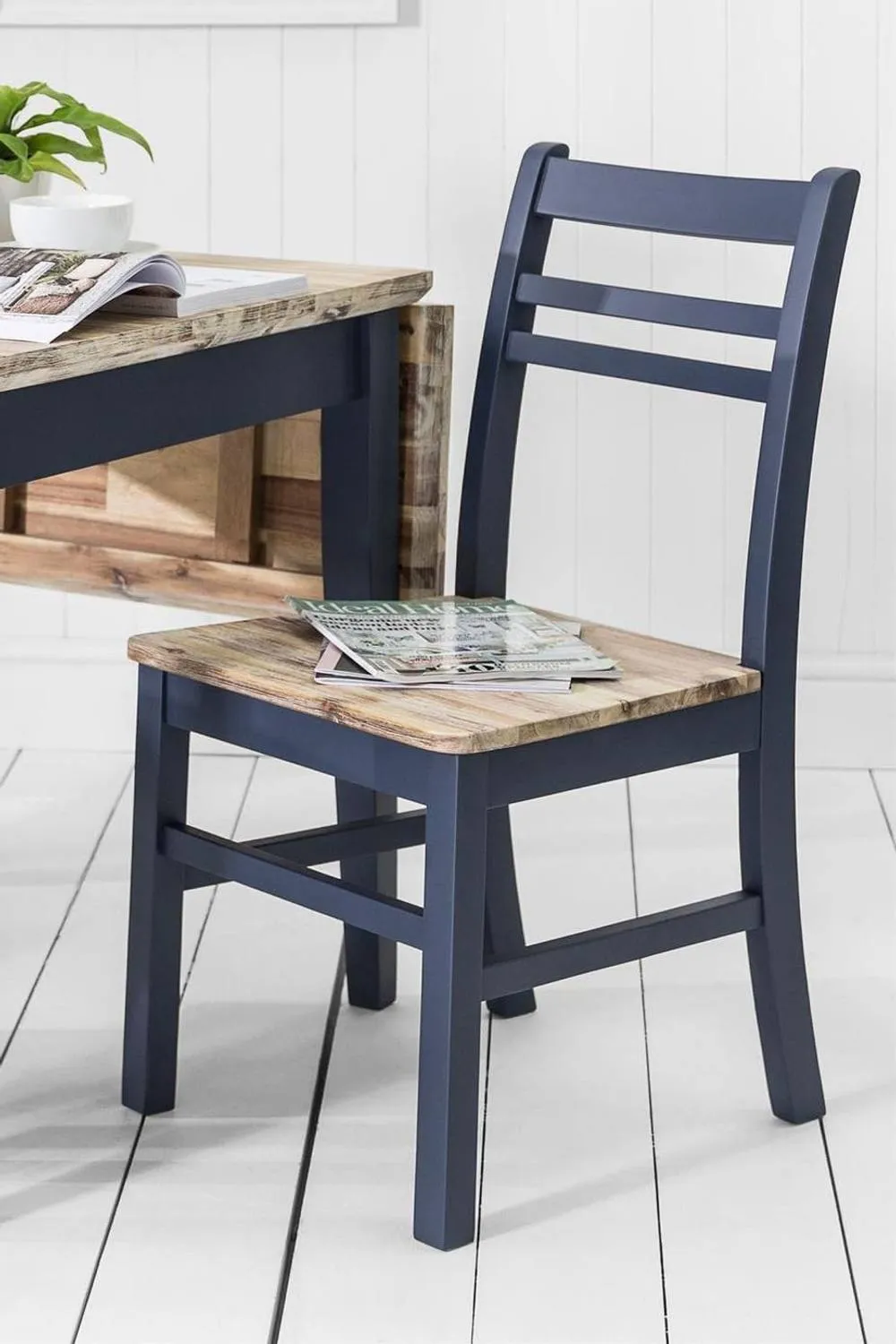 Statement Furniture Florence Country Style Wooden Chair in Navy 1
