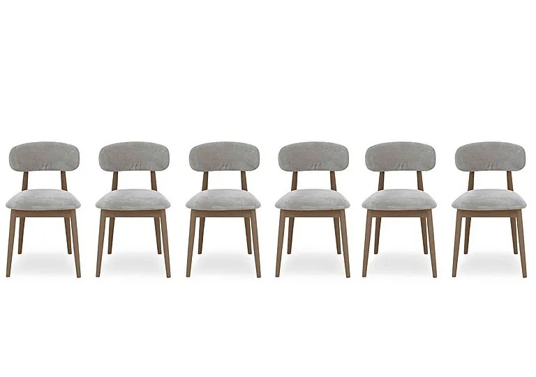 Stockholm Set of 6 Wooden Dining Chairs - Dark Oak
