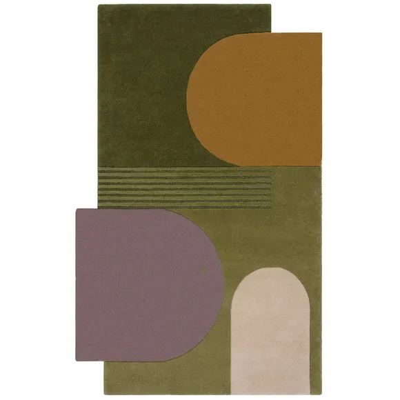 Lozenge Abstract Shaped Wool Rug 2