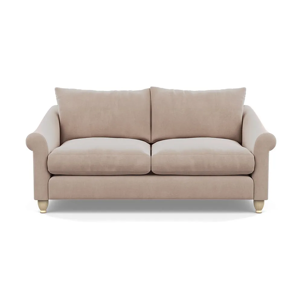 Heal's Devon 3 Seater Sofa Smart Velvet Pebble Natural Feet