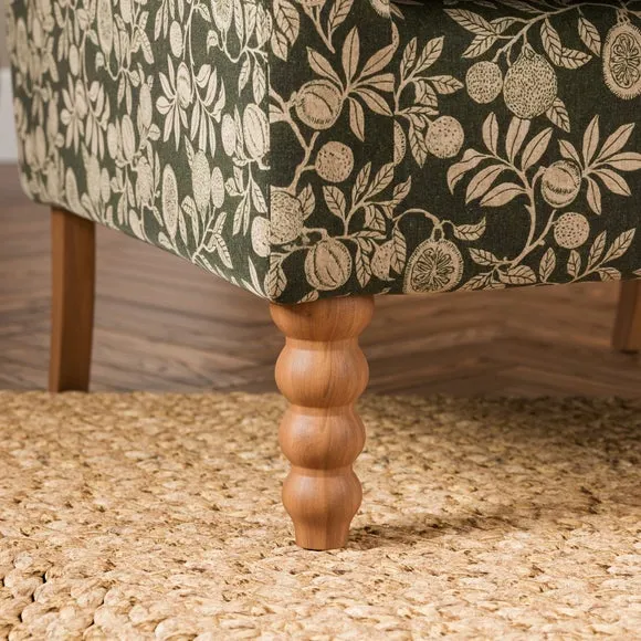 Enya Vintage Pod Print Scroll Armchair 5
