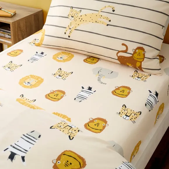 Pack of 2 Safari Fitted Bed Sheets 1