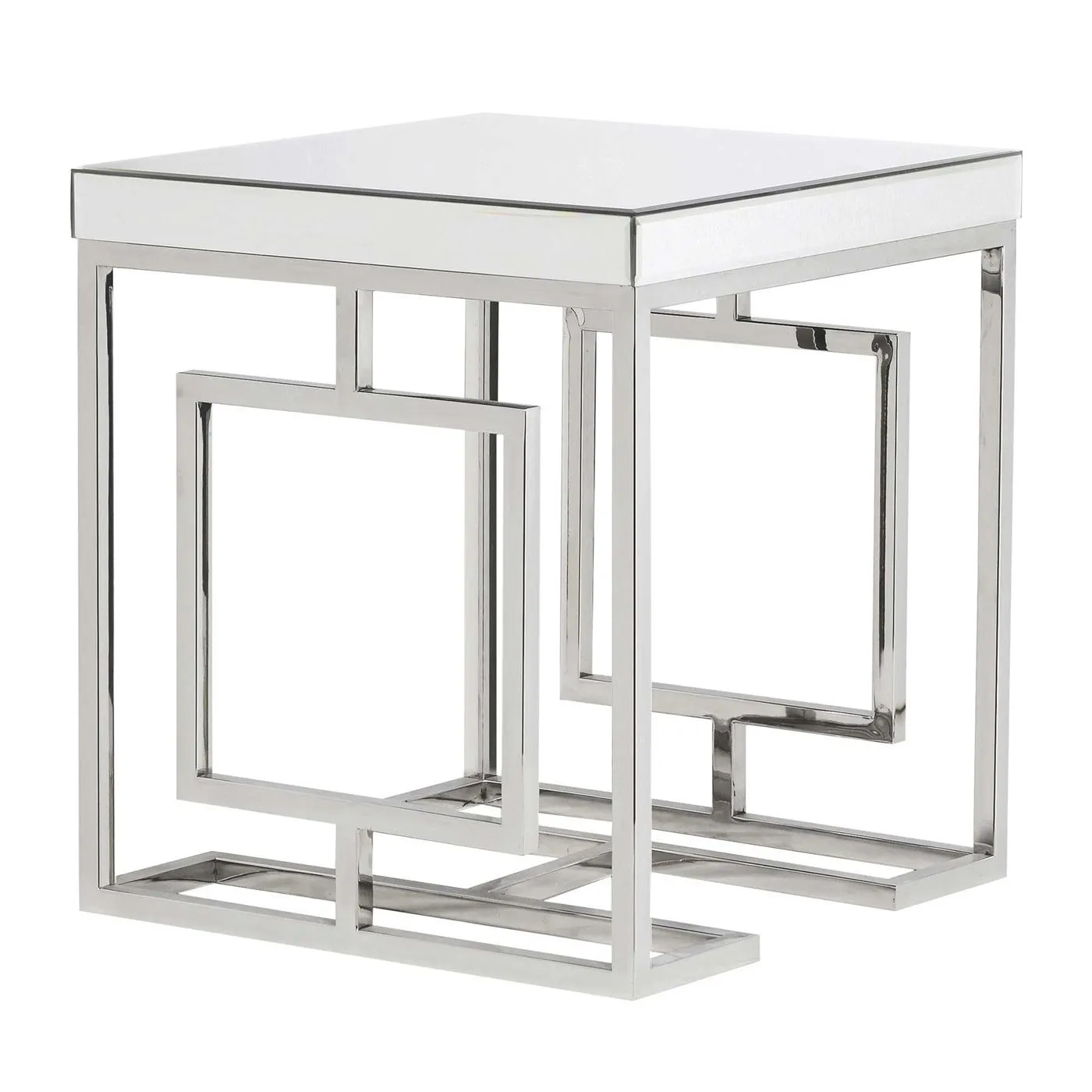 Mirrored Side Table Silver