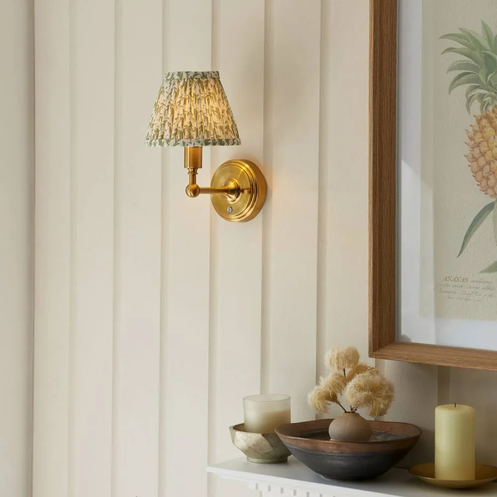 Netlighting Burley Rechargeable Wall Light Herb Garden Green 16cm Leaf Shade in Gold 2