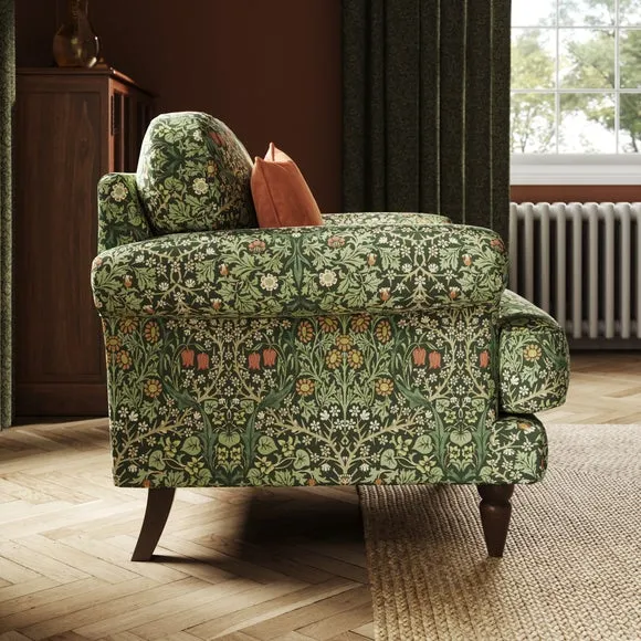 Jolene William Morris Blackthorn Print Velvet Snuggle Chair 3